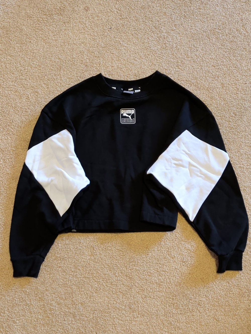 Puma Black and White Colorblock Sweatshirt